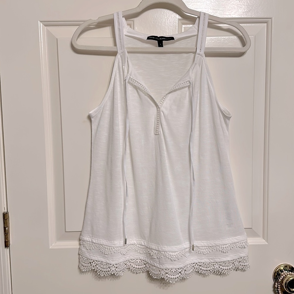 White House Black Market White Tank Top Size Small